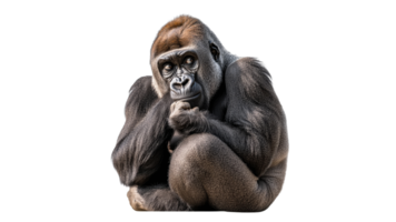 gorilla nel un' riflessivo posa a il zoo png