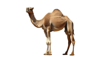 Camel standing gracefully in a desert environment png