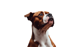 Boxer perro mostrando orgullo en un estudio ajuste png