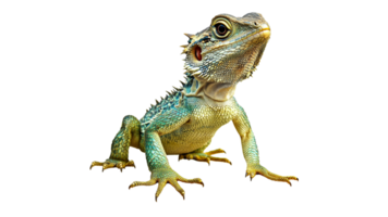 Crouching lizard on white background png