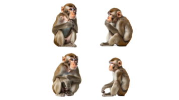 Monkeys displaying various poses and emotions png