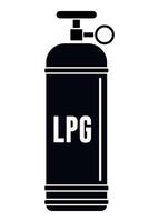 black and white sign icon of gas cylinder LPG on white background vector