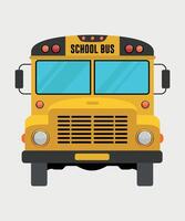 yellow school bus icon front view isolated on white background vector