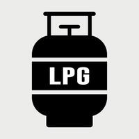 black and white sign icon of gas cylinder isolated on white background vector