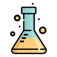 color icon of chemical flask for experiments on white background vector