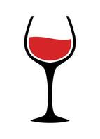 sign icon of red wine glass on white background vector