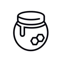 black and white monochrome icon of honey jar on white background vector