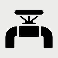 black and white plumbing system icon on white background vector