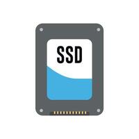 colored hard drive ssd icon on white background vector