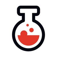 color icon of chemical flask for experiments isolated on white background vector