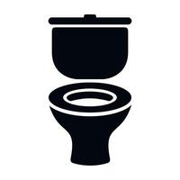 black and white monochrome toilet icon on white background vector