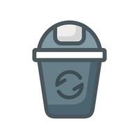 colored trash container icon on white background vector