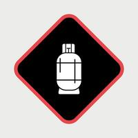 black and white sign icon of gas cylinder on white background vector