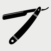 black and white sign icon of a dangerous razor for shaving on a white background vector