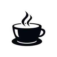black monochrome coffee cup icon isolated on white background vector