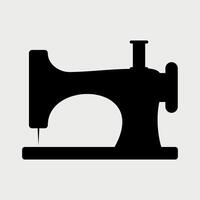 black and white sewing machine icon on white background vector