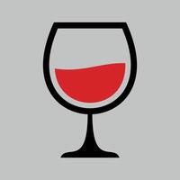 sign icon of red wine glass isolated on white background vector