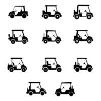 Golf car silhouette illustration vector