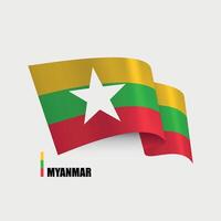national flag of Myanmar on white background vector