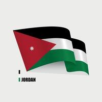 national flag of Jordan on white background vector
