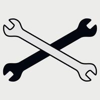 icon of crossed wrenches on a white background vector