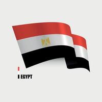national flag of Egypt on white background vector