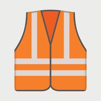 orange construction vest icon on white background vector