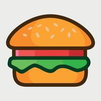 colored hamburger icon on white background vector