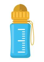 colored icon of baby food bottle with nipple on white background vector