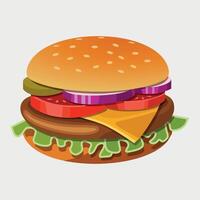 hamburger on white background vector