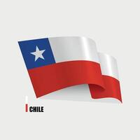 national flag of Chile on white background vector