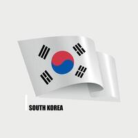national flag of South Korea on white background vector