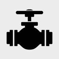 black and white sign icon of water supply system of water tap on white background vector