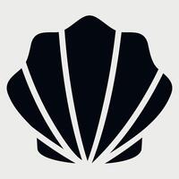 black seashell icon on white background vector