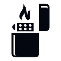 black petrol lighter icon on white background vector