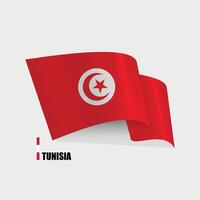 national flag of Tunisia on white background vector