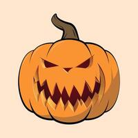 pumpkin face icon for halloween with smile on white background vector