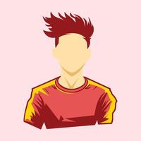 illustration of a soccer player in red t-shirt and shorts. Design element illustration of man soccer player in red uniform vector