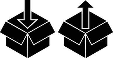 Packing and Unbox Icon Symbol vector