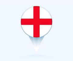 Map pointer with flag of England. vector