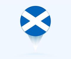 Map pointer with flag of Scotland. vector
