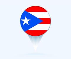 Map pointer with flag of Puerto Rico. vector