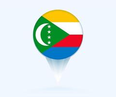 Map pointer with flag of Comoros. vector