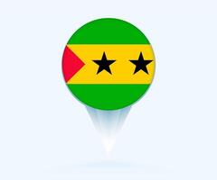 Map pointer with flag of Sao Tome and Principe. vector