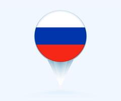 Map pointer with flag of Russia. vector