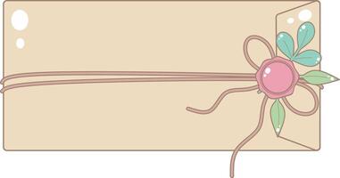 Brown Envelope Tied with Twine and Wax Sealed. Cute and Simple Style. vector