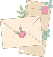 Two Envelopes. Cute and Simple Style. vector