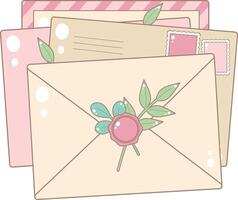 Four Envelopes. Cute and Simple Style. vector