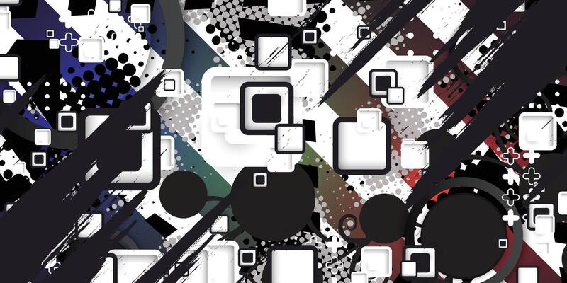 abstract background with squares and circles