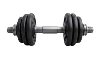 A dumbbell in Gym for Weight Training in an Isolated Background. png